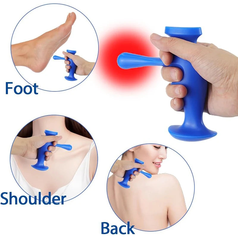 Using the massage tools on the shoulders and back