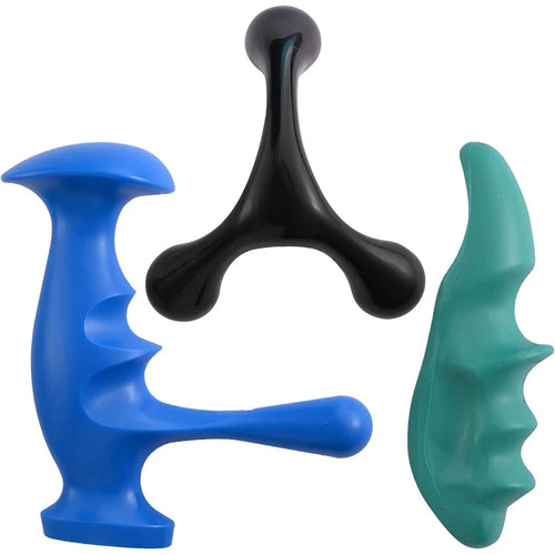 The three-piece trigger point massage set included in the kit