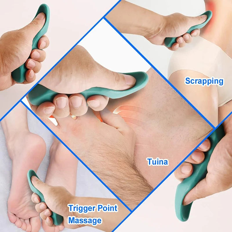 Three legged massage knob for the muscles either side of the spine